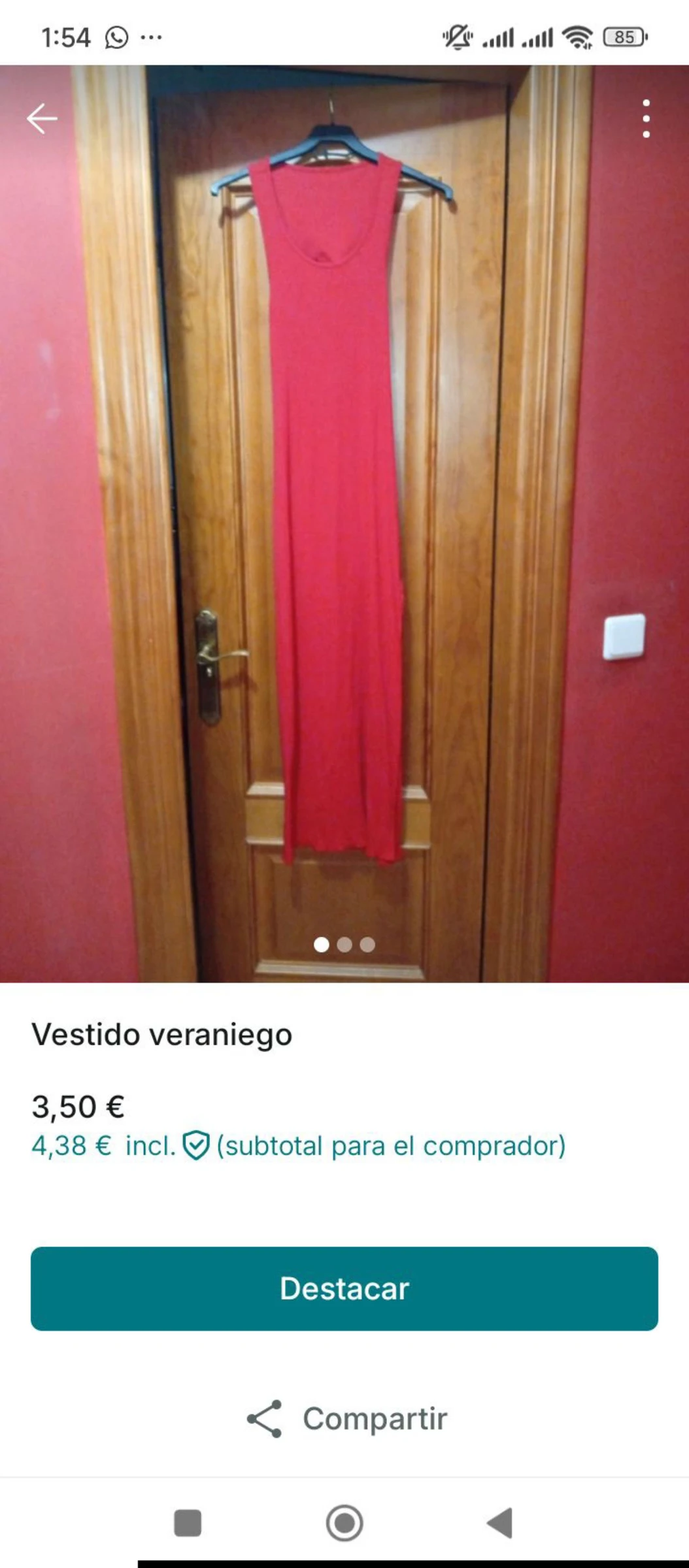Vestido largo de verano rojo